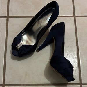 Elegant Navy Blue Women's Heels